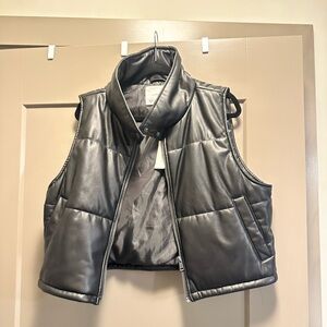 Faux leather anthropologie vest. New with tags. Size medium